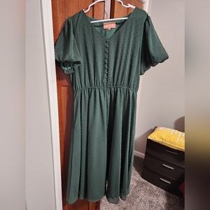 Size XL Highbury Dress in Pine Green